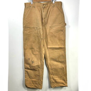 Vtg Carhartt Double Knee Carpenter Pants 36 x 34 B136 Distressed USA Made